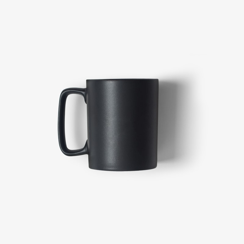 Black porcelain mug