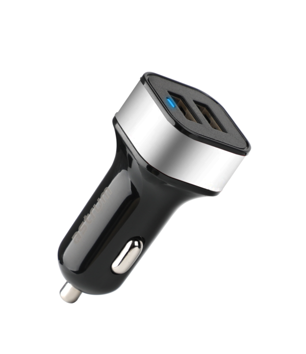 CC340 Dual USB Travel Car Charger - Silver