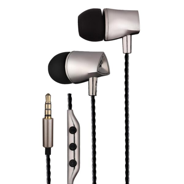 EB360 Metal Stereo Earphones with Mic - Black