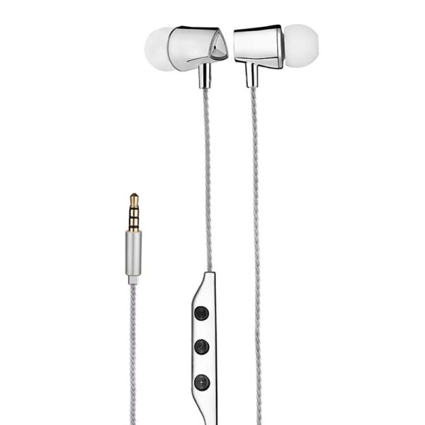 EB360 Metal Stereo Earphones with Mic - White