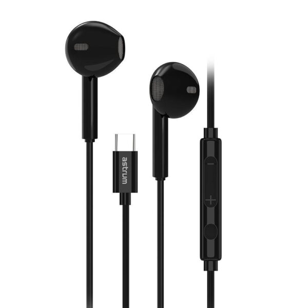 EB500 USB-C Stereo Metal Earphones with Mic - Black