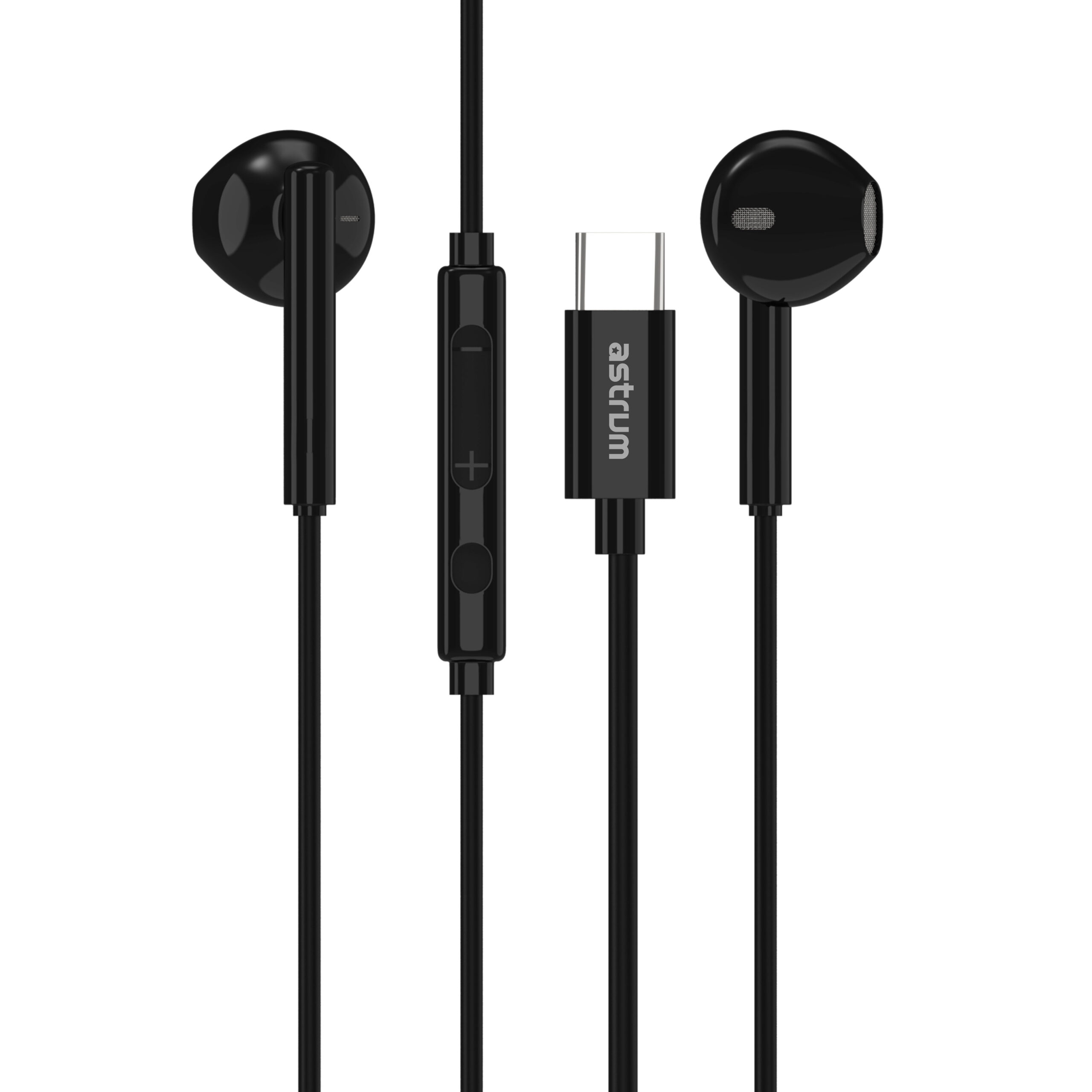 EB500 USB-C Stereo Metal Earphones with Mic - Black