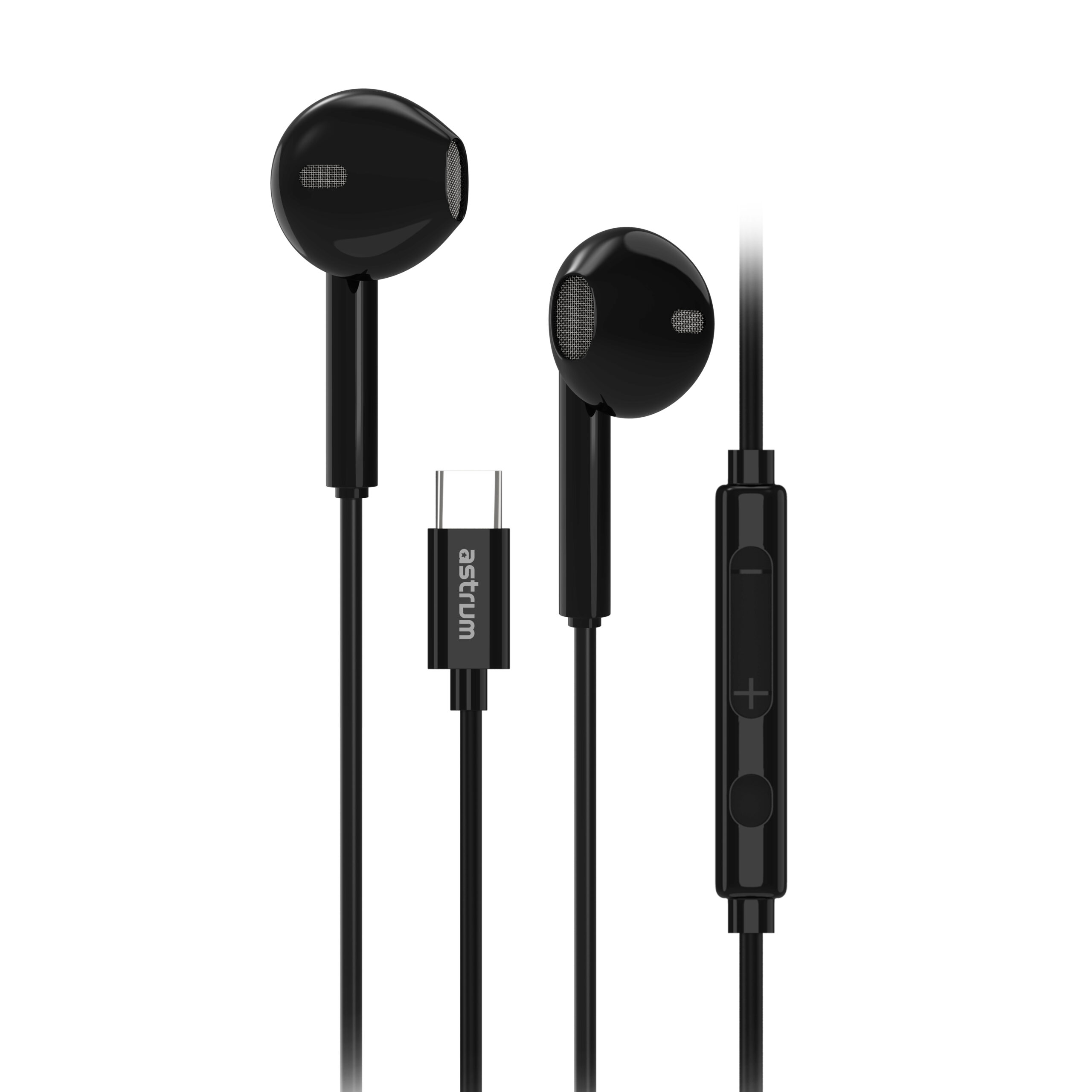 EB500 USB-C Stereo Metal Earphones with Mic - Black