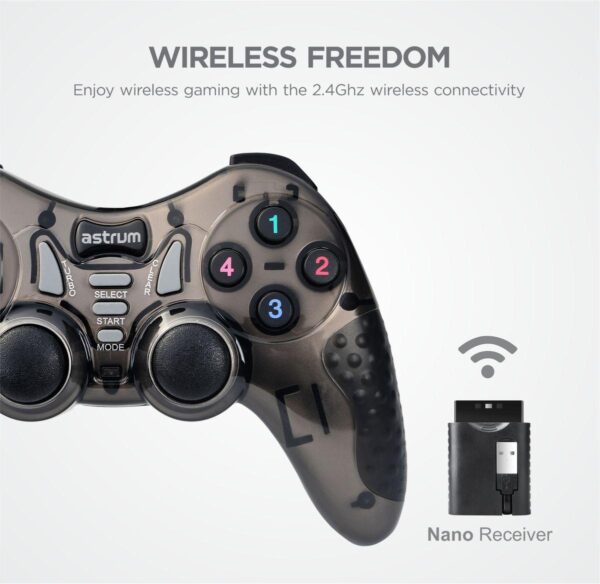 GW520 5 in 1 Wireless Dual Shock Joystick Gamepad