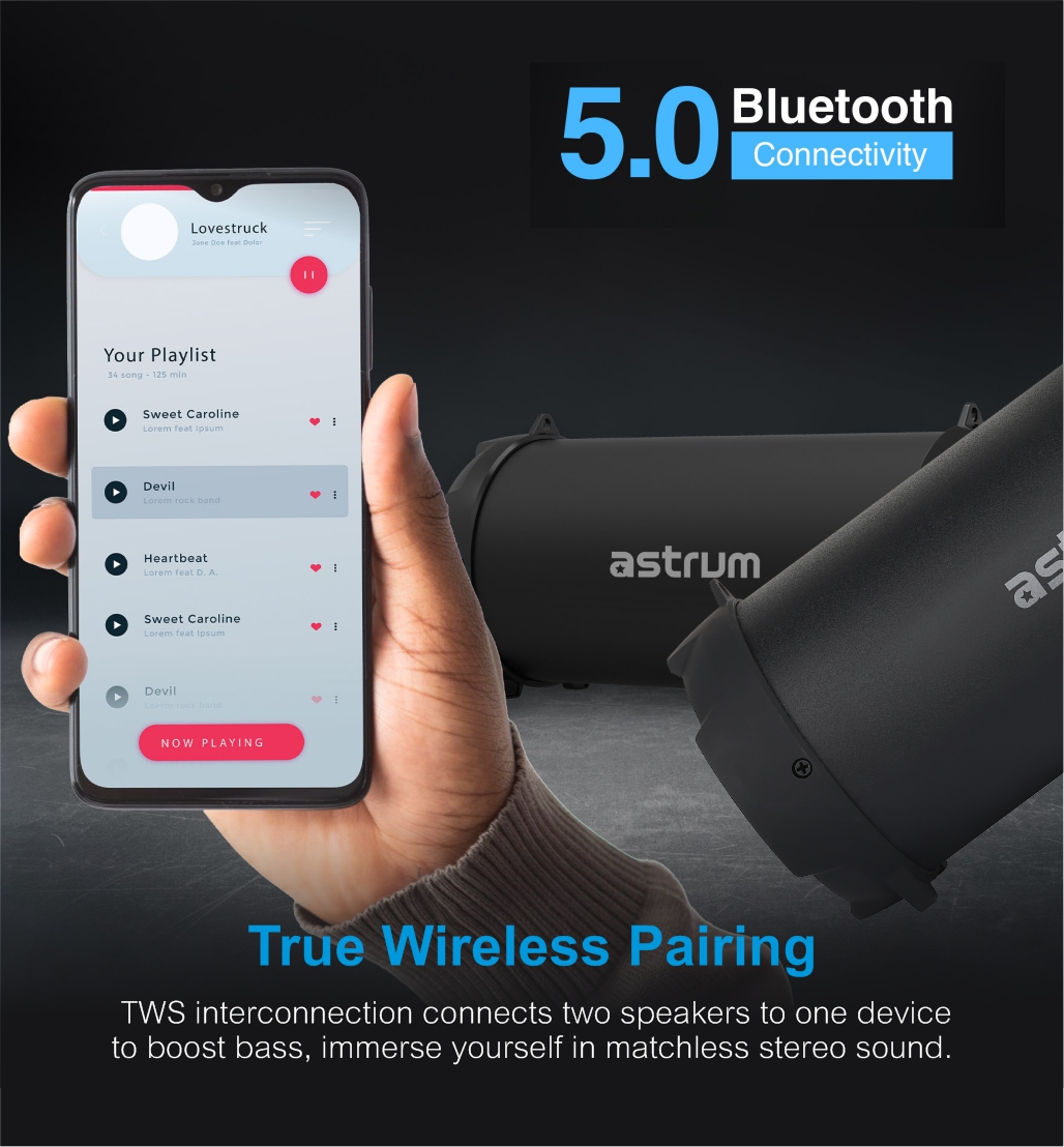 ST330 TWS True Wireless Round Barrel Speaker