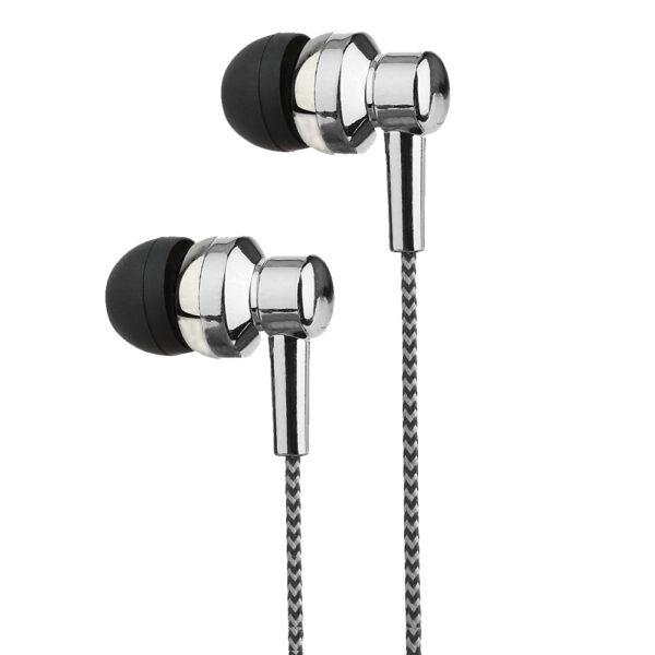 EB250 Electro Painted Stereo Earphones with Mic - Silver