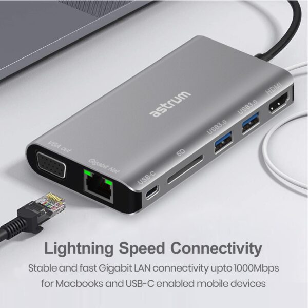 DA080 8 in 1 USB-C Universal Docking Station Adapter