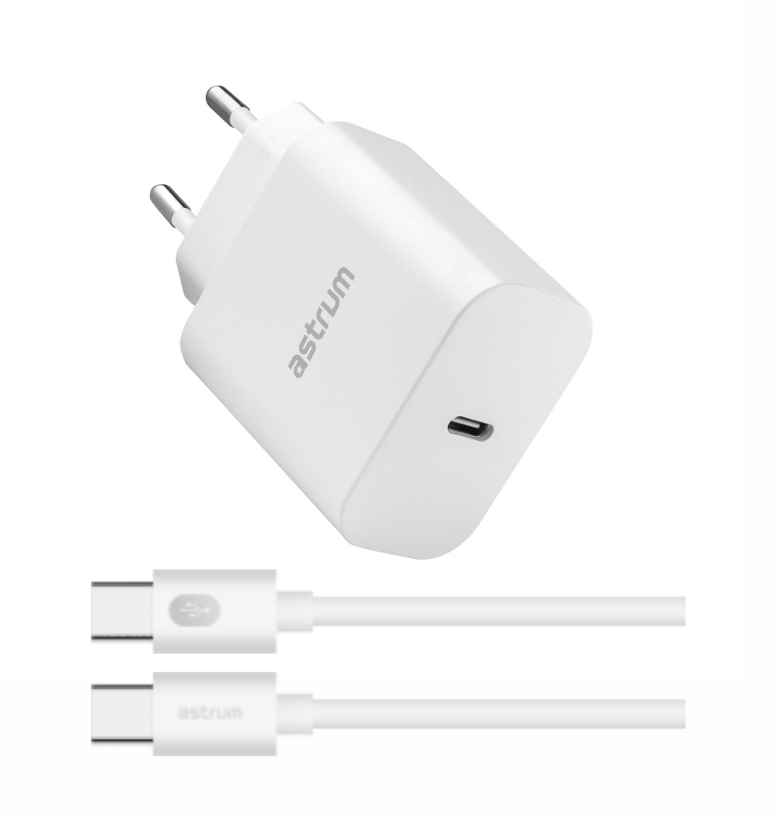 Pro PD20 USB-C PD20W Travel Wall Charger + USB-C Cable - White