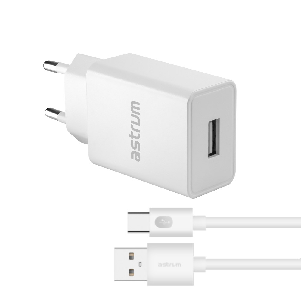 Pro U20 10W USB-A Travel Wall Charger + USB-C Cable - White