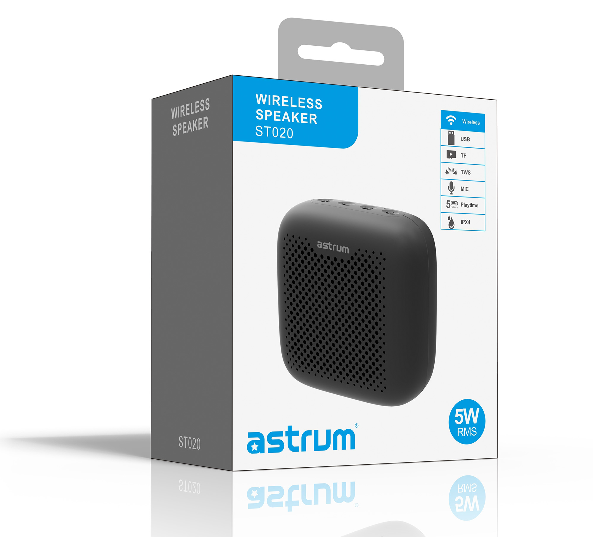 ST020 5W TWS True Wireless IPX5 Mini Portable Speaker - Black