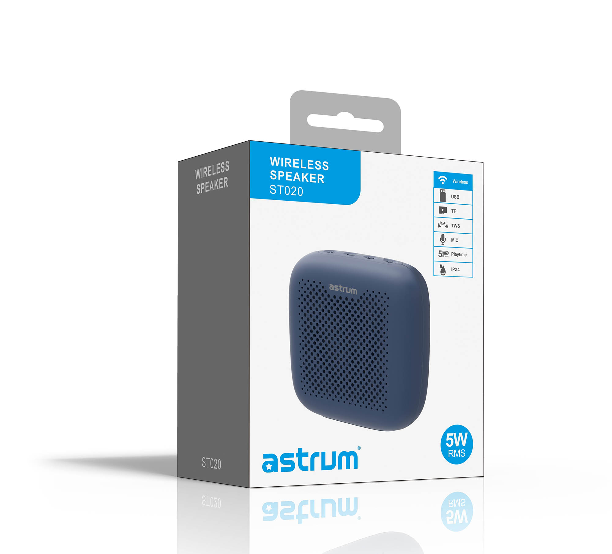 ST020 5W TWS True Wireless IPX5 Mini Portable Speaker - Blue