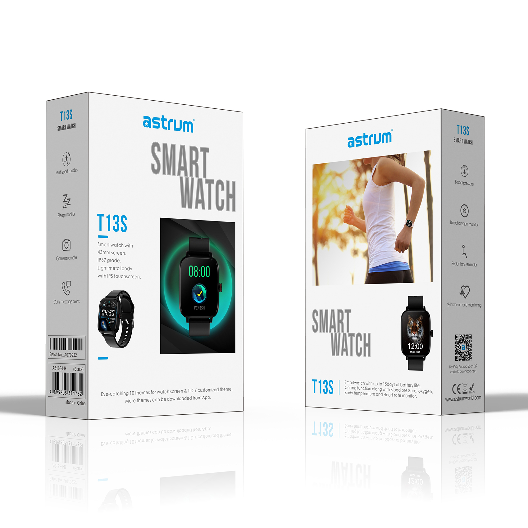 T13S Wireless Bluetooth IP67 Sports Smart Watch