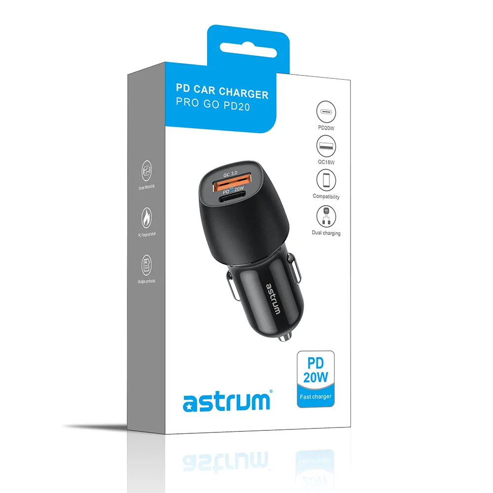 Pro Go PD20 USB-C PD20W Dual USB Travel Car Charger