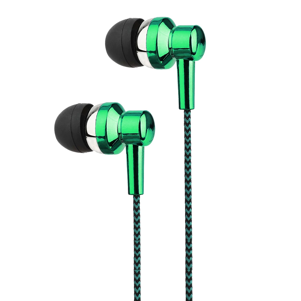 EB250 EARPHONE WIRE MIC 3.5MM GREEN