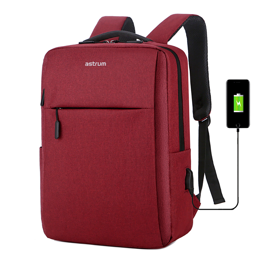 LB200 BACKPACK OXFORD 15" USB RED