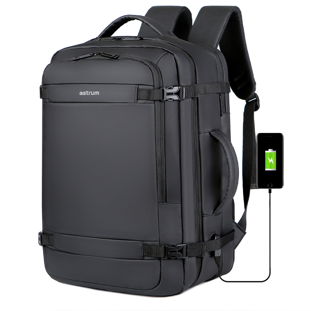 LB310 BACKPACK PU TRAVEL EXPEND BLACK