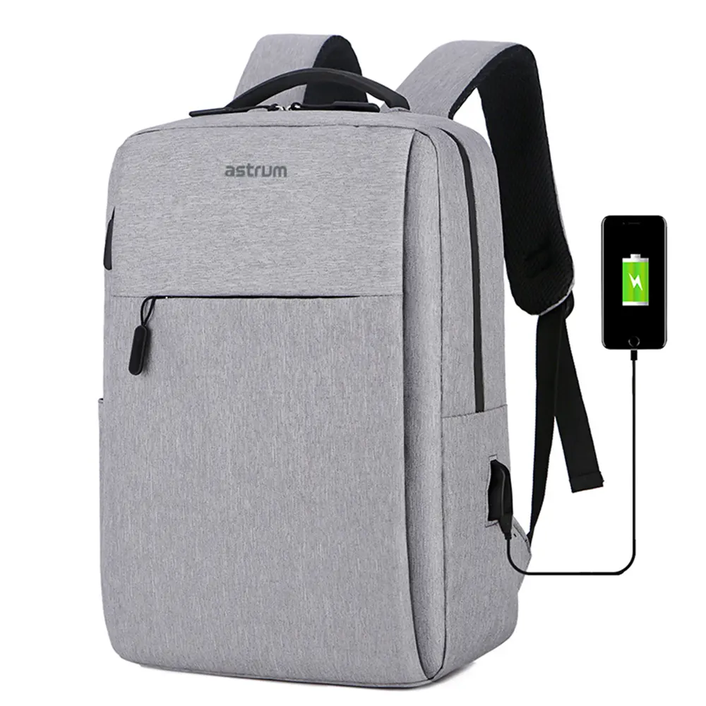 LB200 BACKPACK OXFORD 15" USB GREY