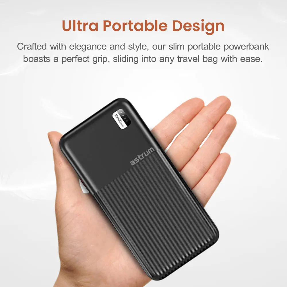 PB105 Dual USB Ultra Slim Fast Charge Power Bank 10000mAh