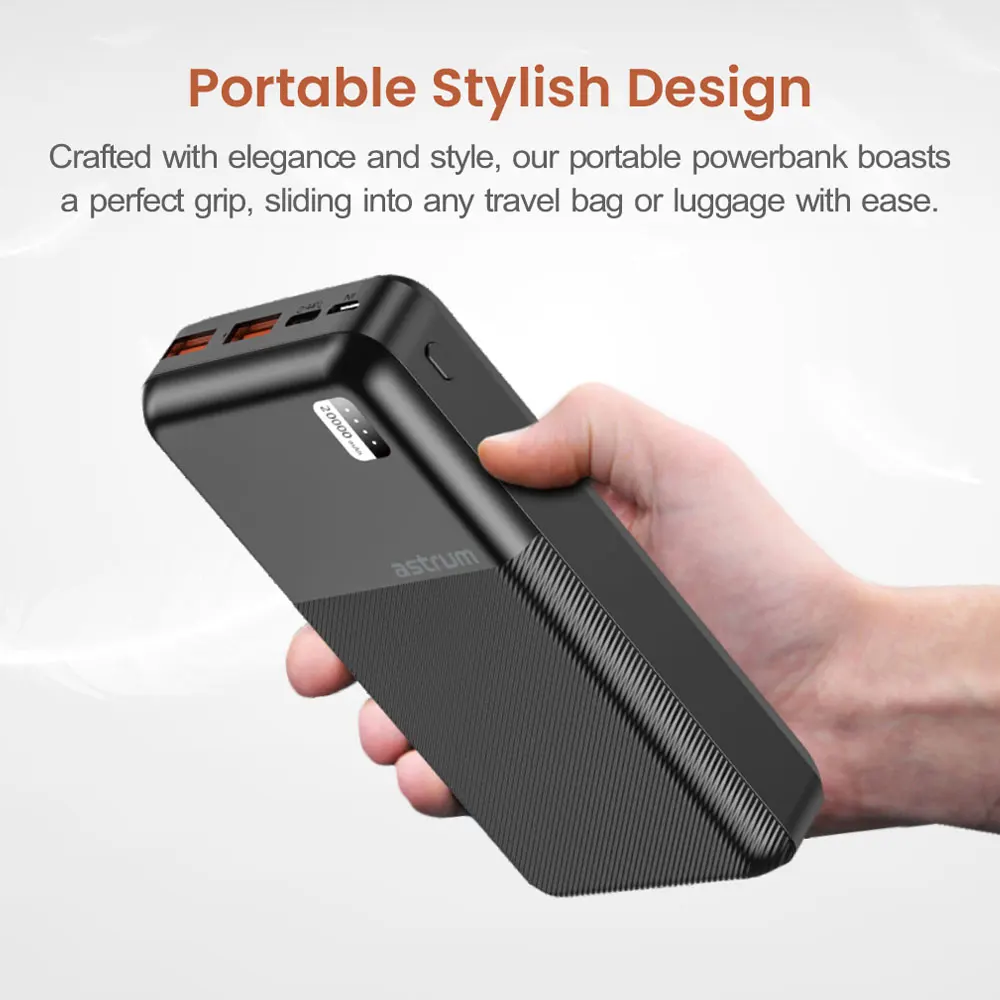 PB255 Dual USB Portable PD20W Fast Charge Power Bank 20000mAh