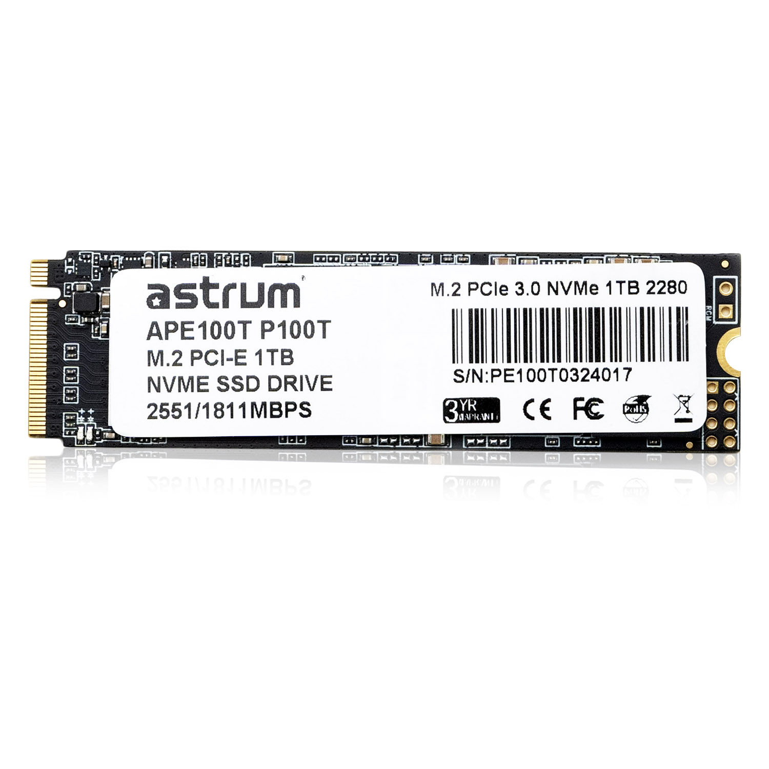 P100T 1TB PCIE-3.0 M.2 NVME SMI SSD